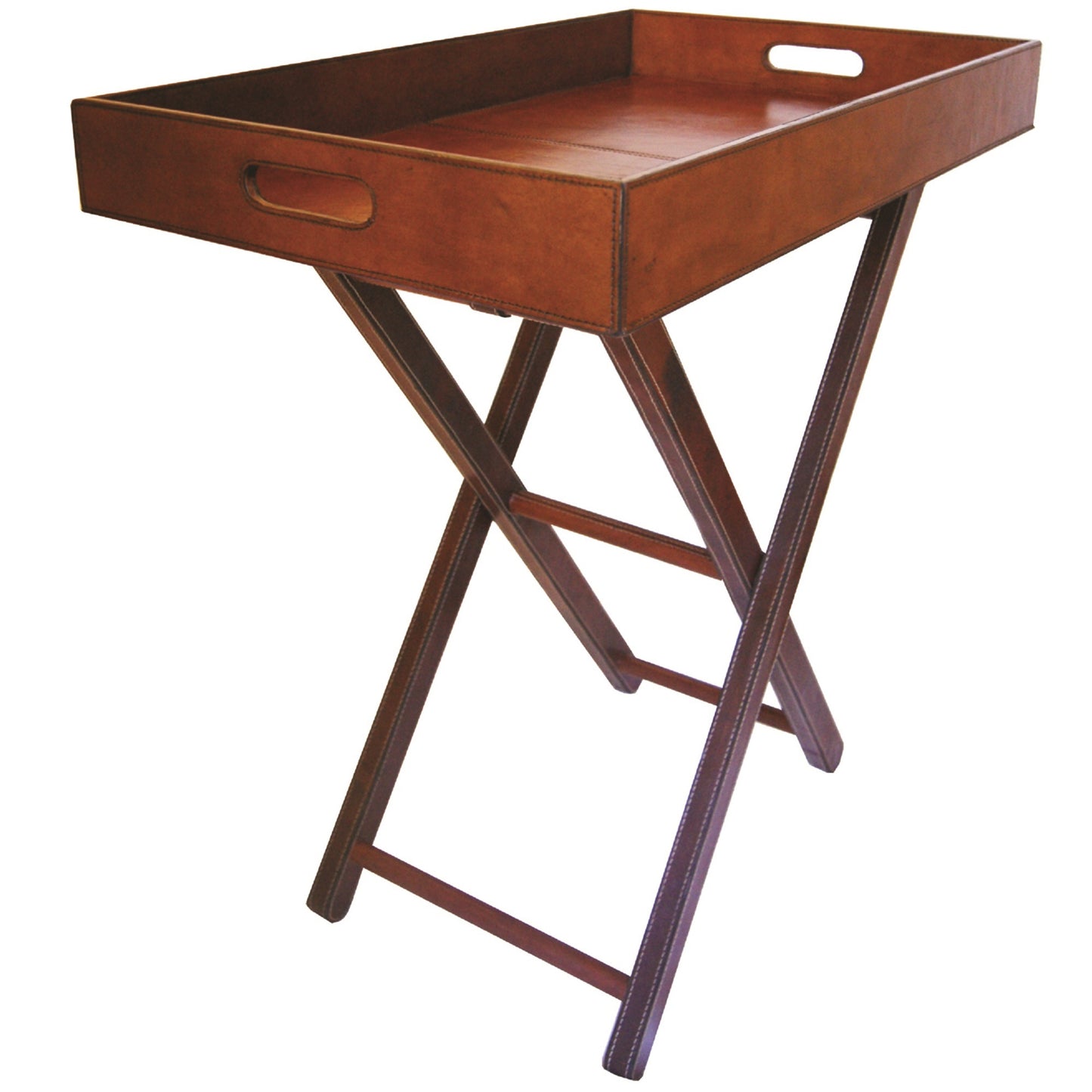Leather Butler Tray -Tan - DCOR