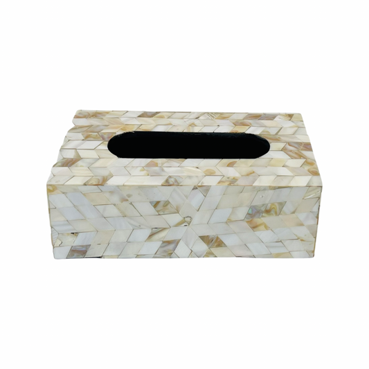 Mother of Pearl Tissue Box - Ivory