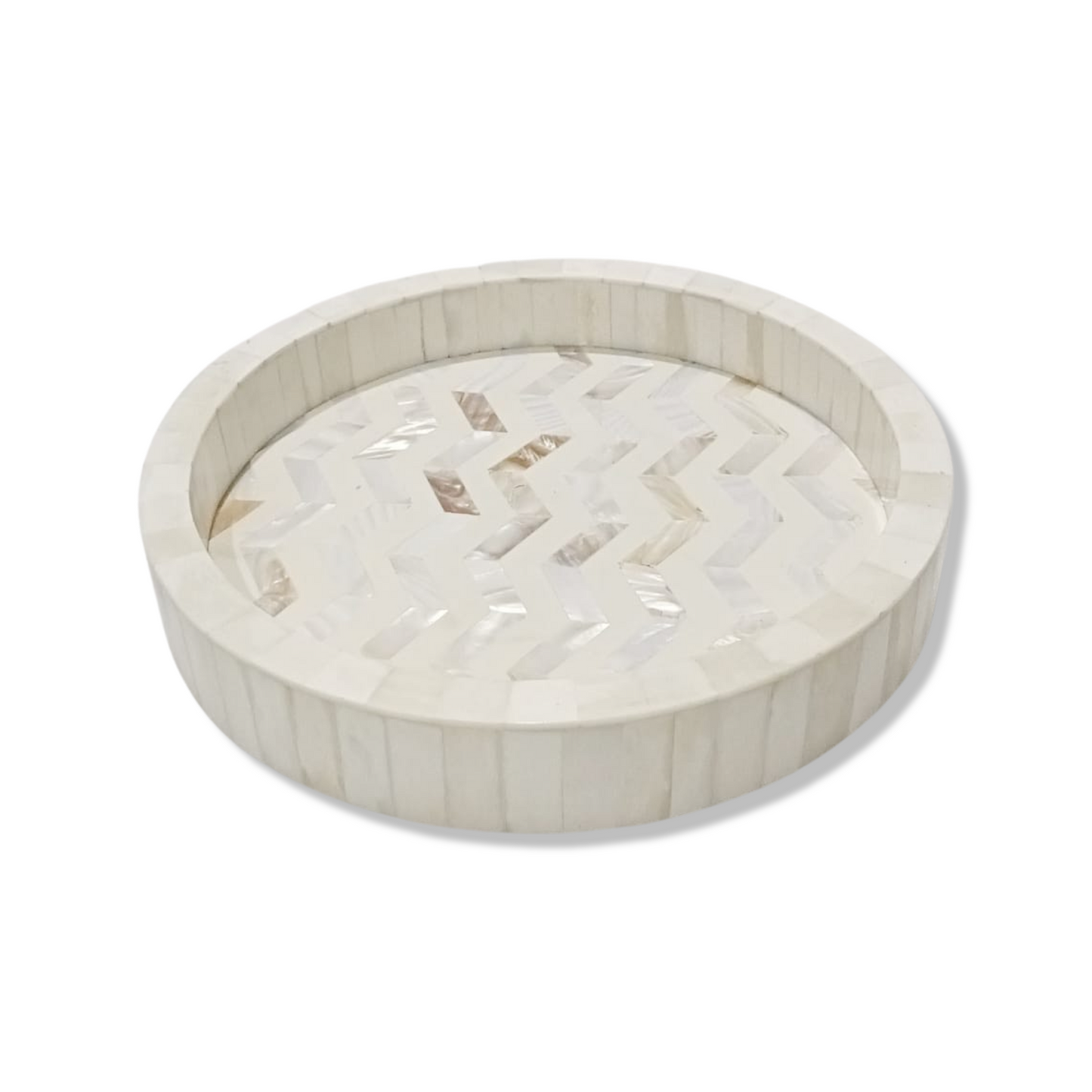 Mother of Pearl Round Tray - Ivory
