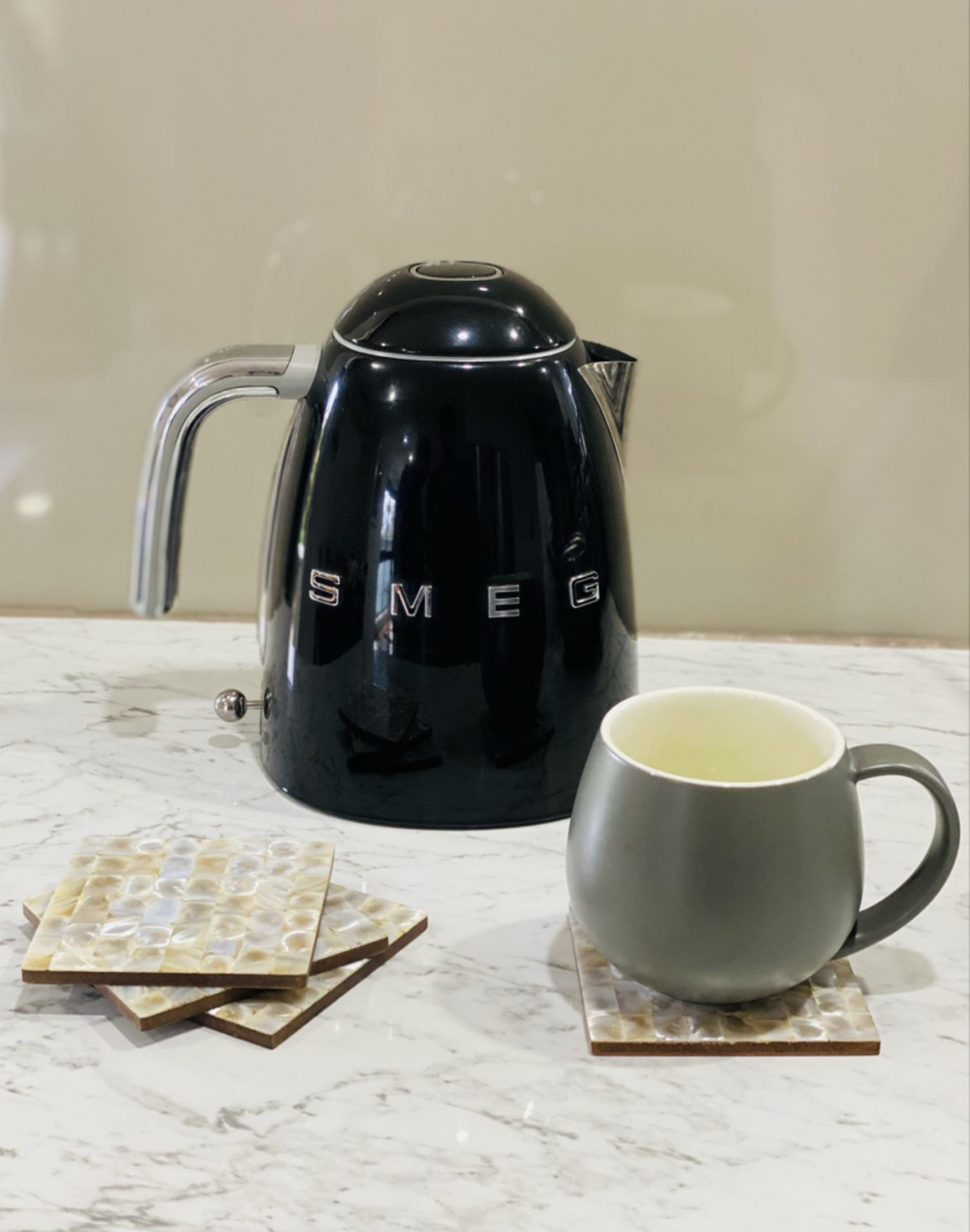 Coaster with holder - Chequer