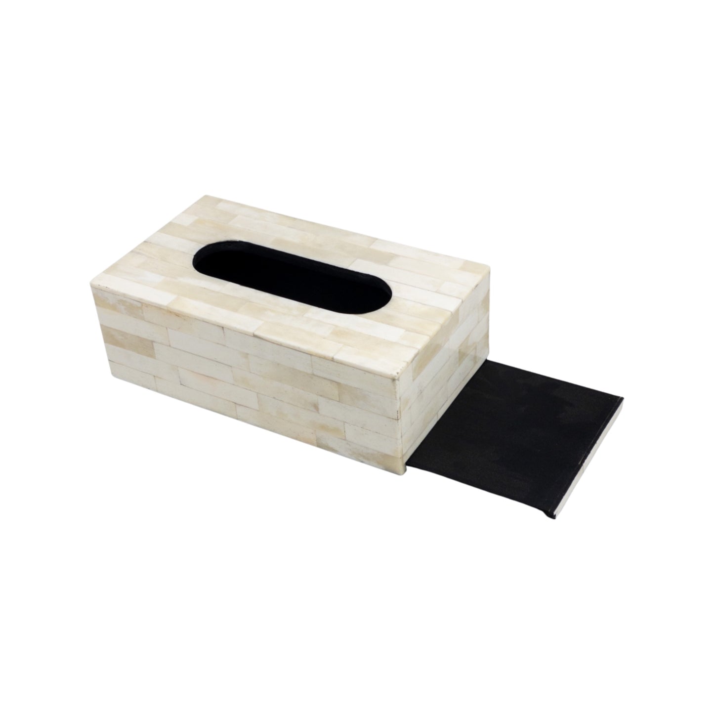 Bone Inlay Tissue Box - Ivory