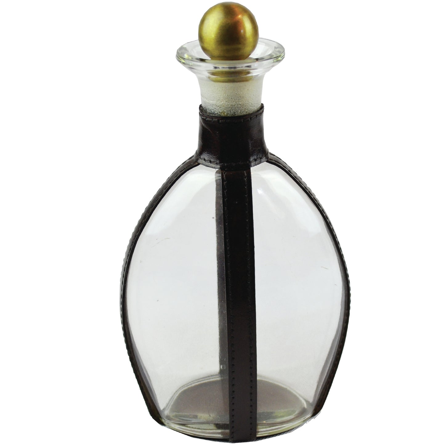 Leather Decanter Sleek - Dark Brown - DCOR