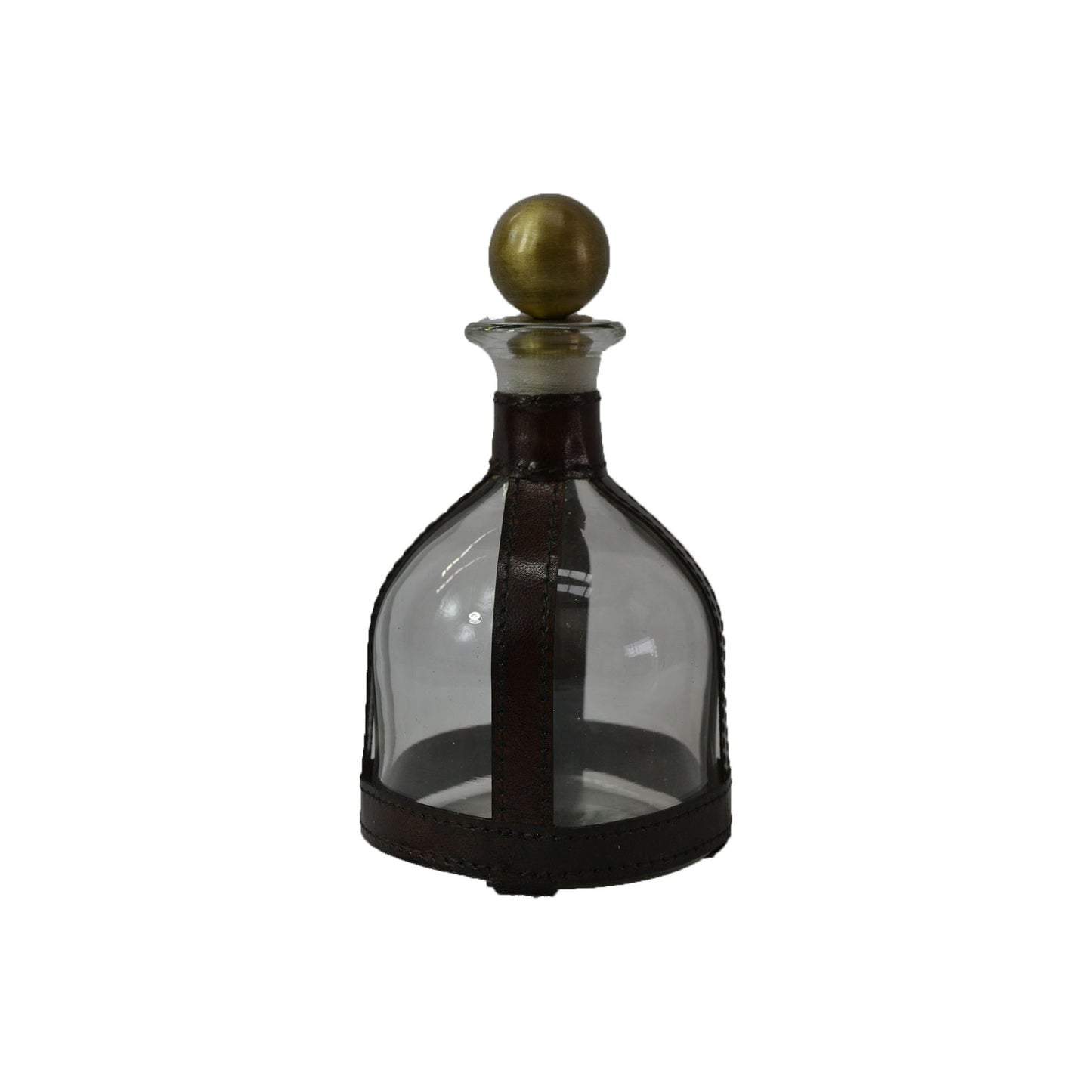 Leather Decanter - Dark Brown - DCOR