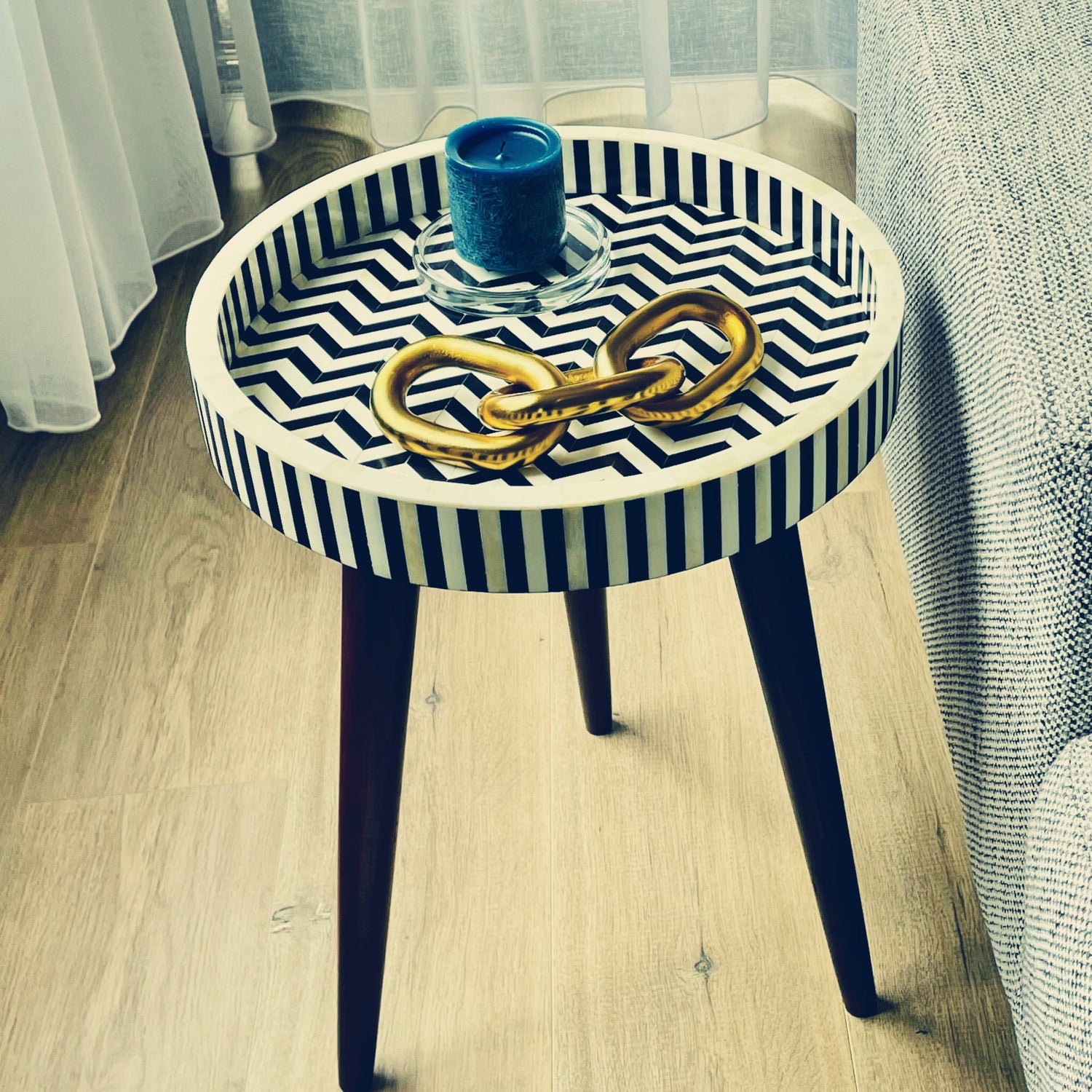Bone Inlay Side Table