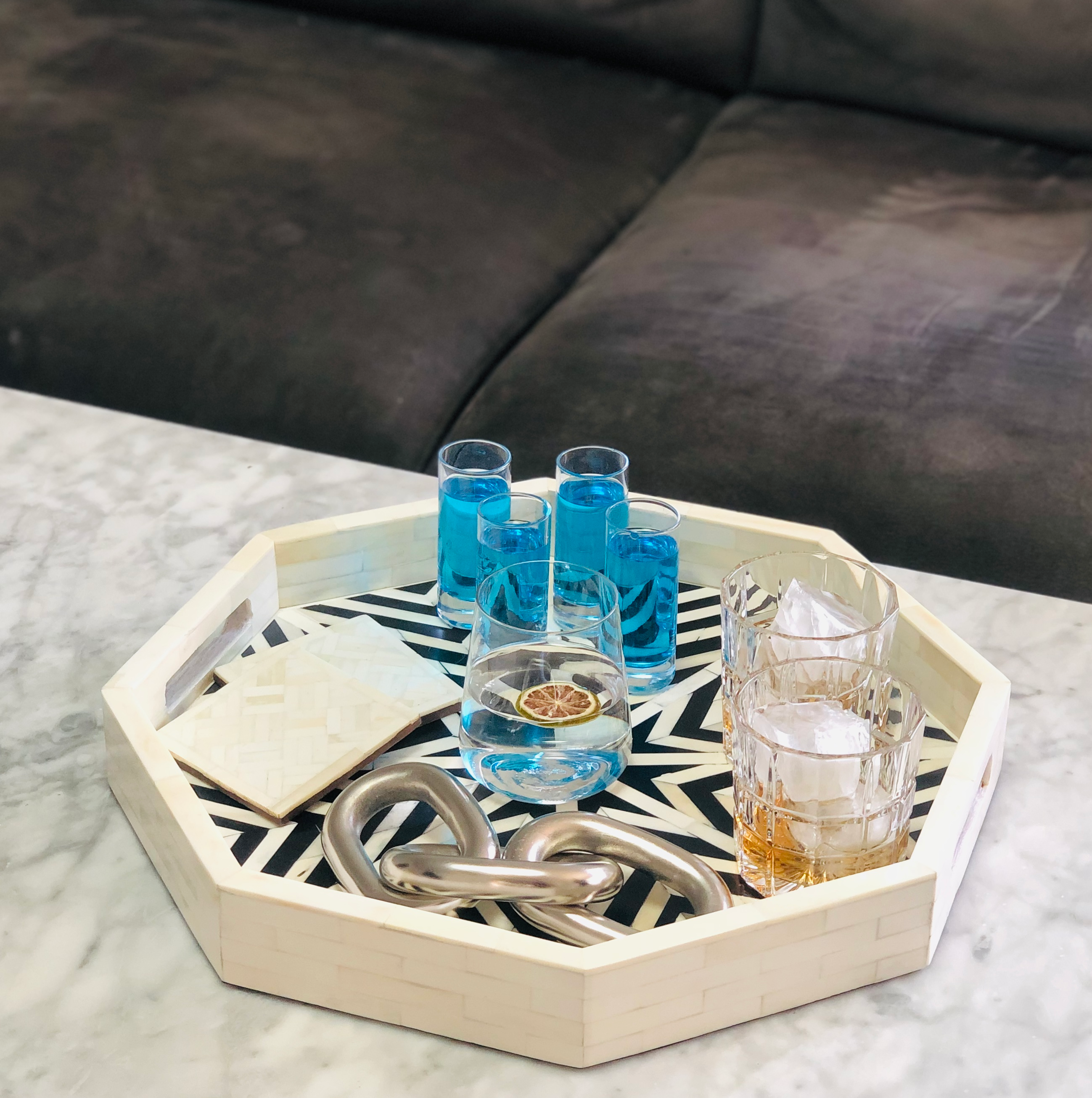 Buy Decorative Coasters Set Online | Bone Inlay Coasters | DCOR