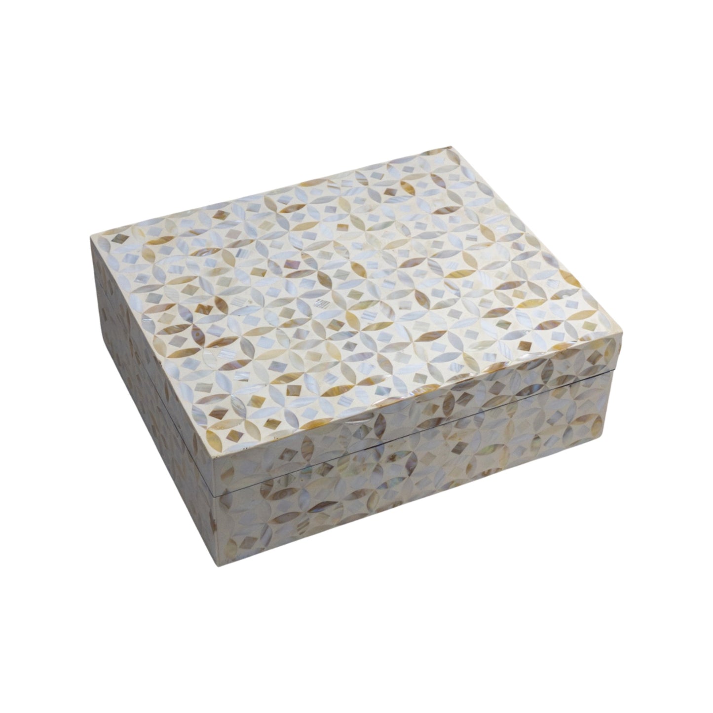 Mother of Pearl Box Geometrical Big - Ivory