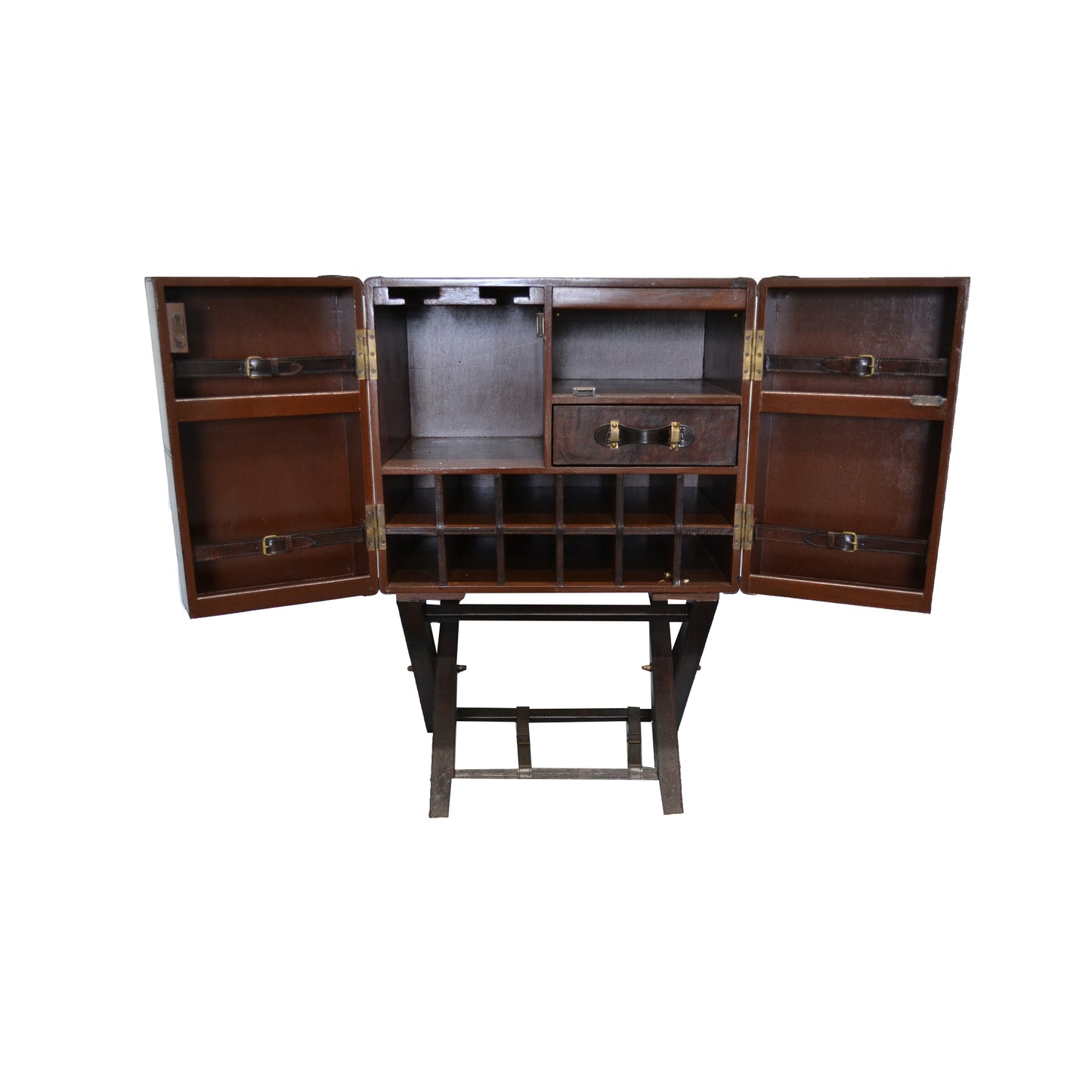 Leather Bar Cabinet with Stand