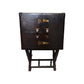 Leather Bar Cabinet with Stand - Dark Brown - DCOR