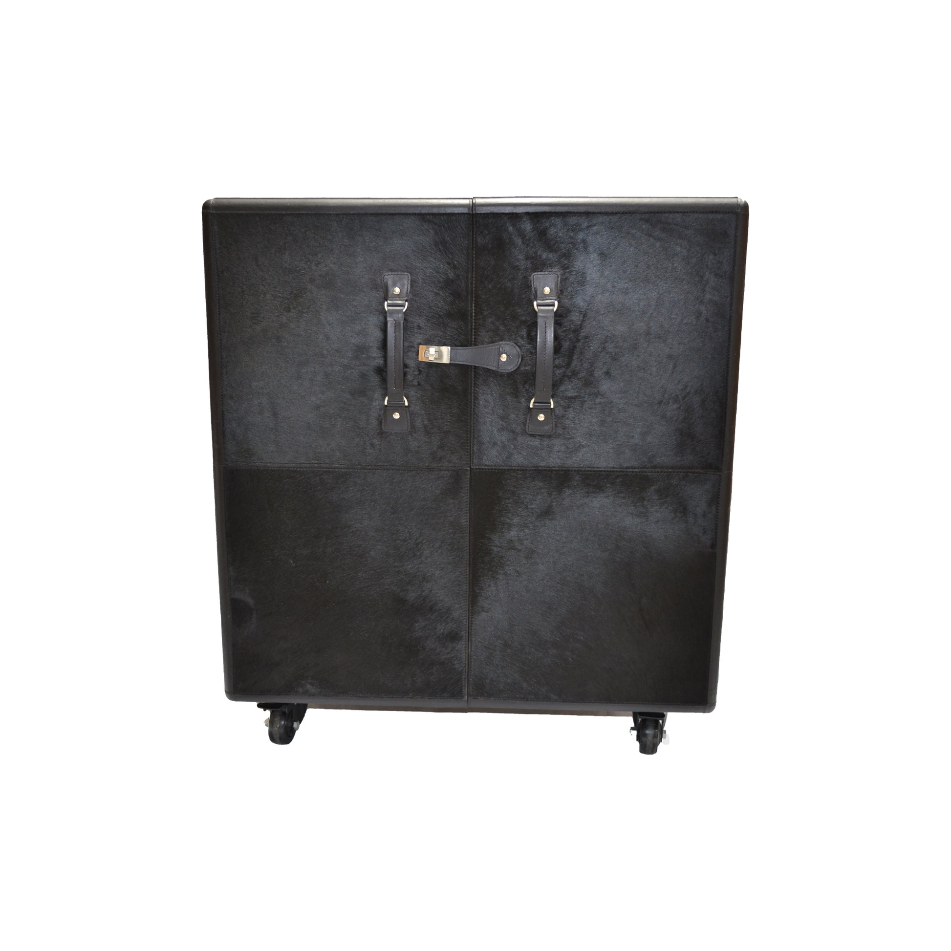 Leather Bar Cabinet - Black Fur - DCOR