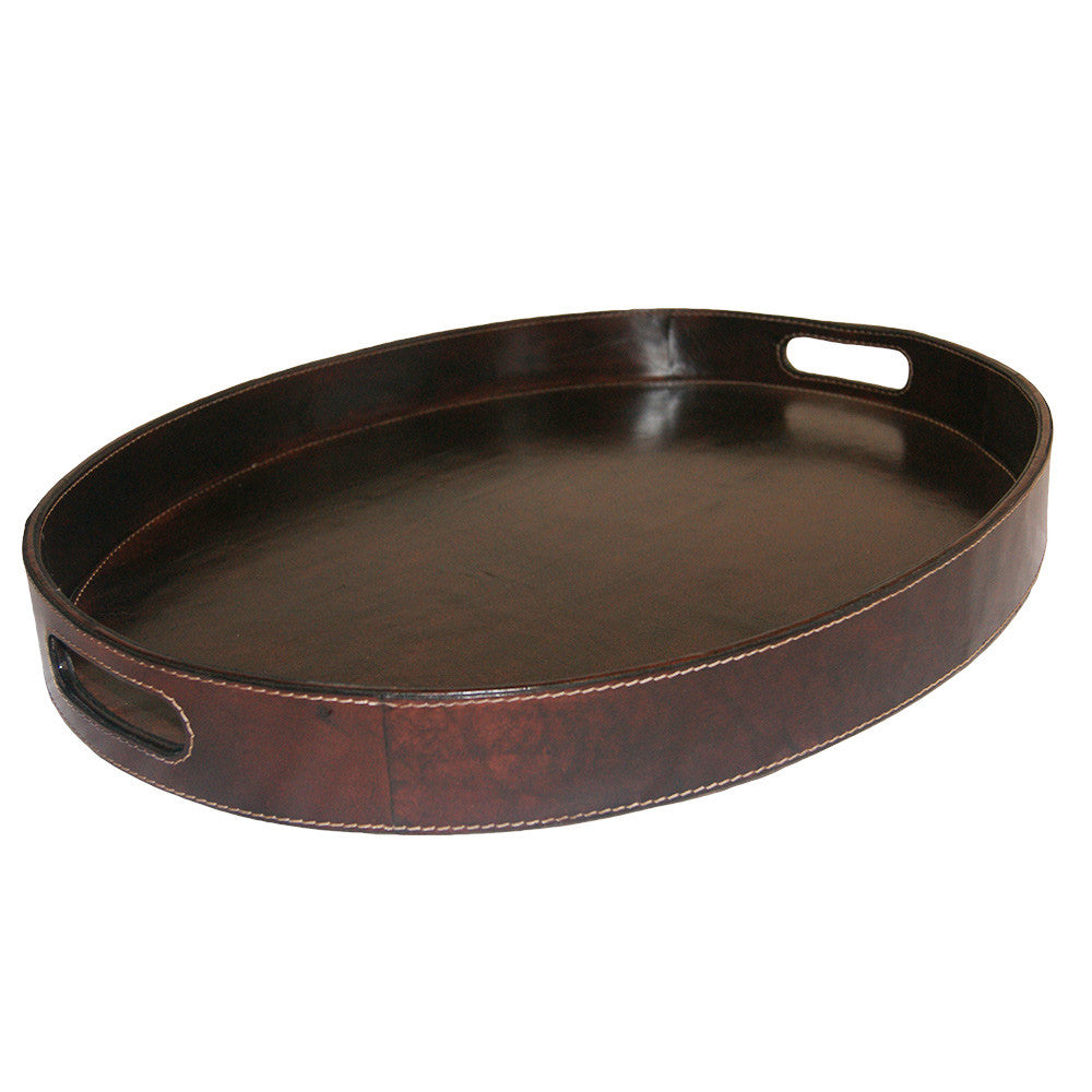 Leather Tray Round - DCOR