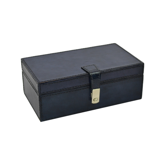Leather Mini Box Rectangle - Blue