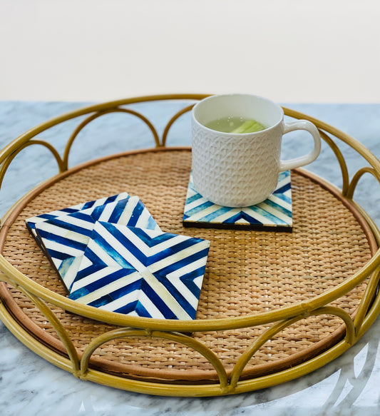 Antique Blue Stripped coaster