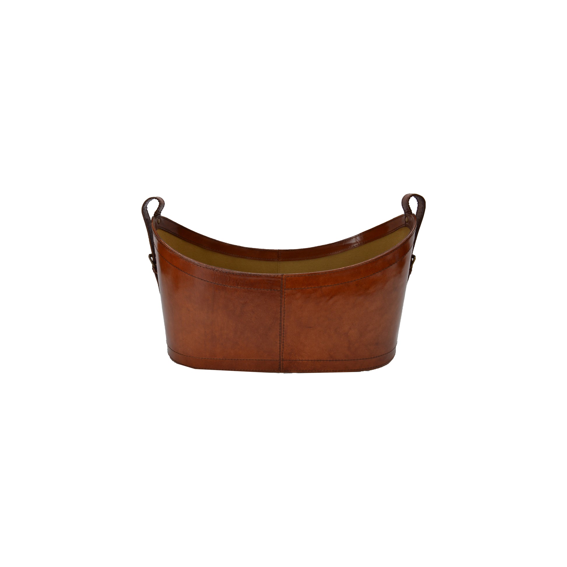 Leather Magazine Basket Boat