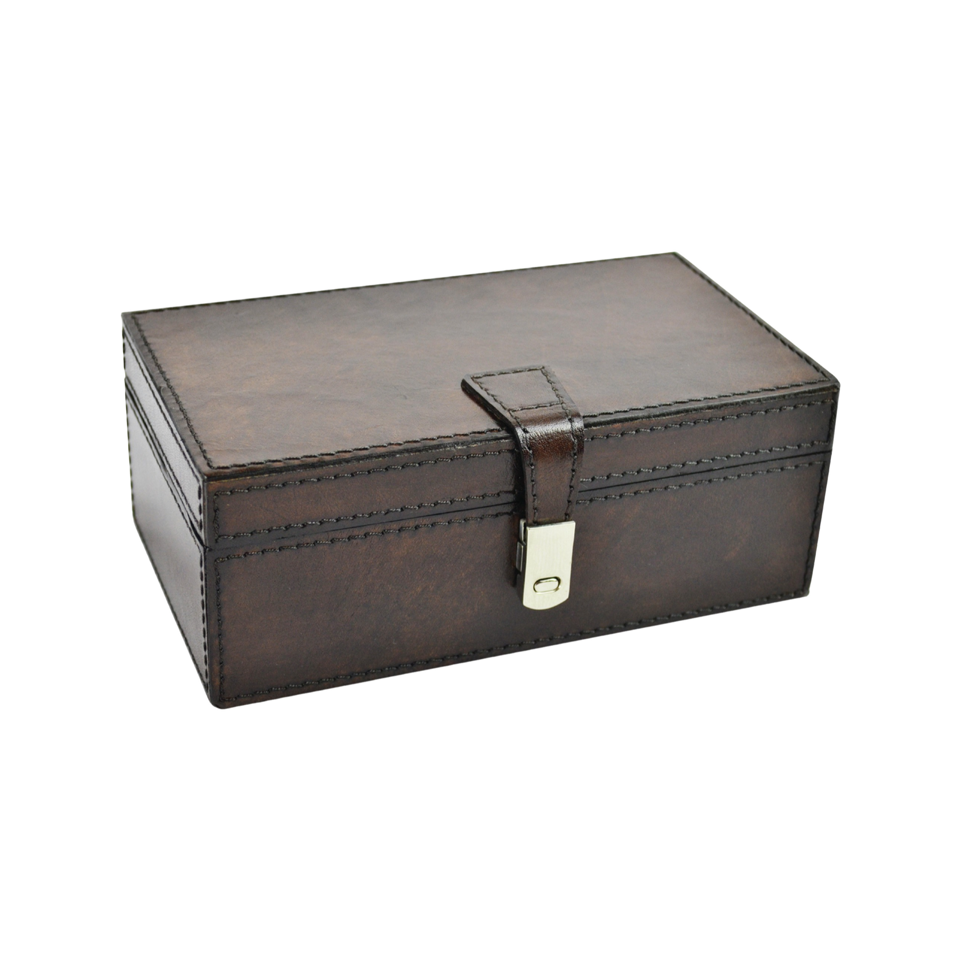 Leather Mini Box Rectangle - Dark Brown