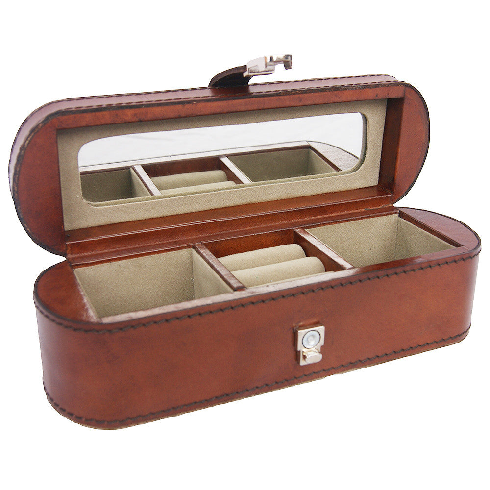 Leather Jewellery box - Tan 