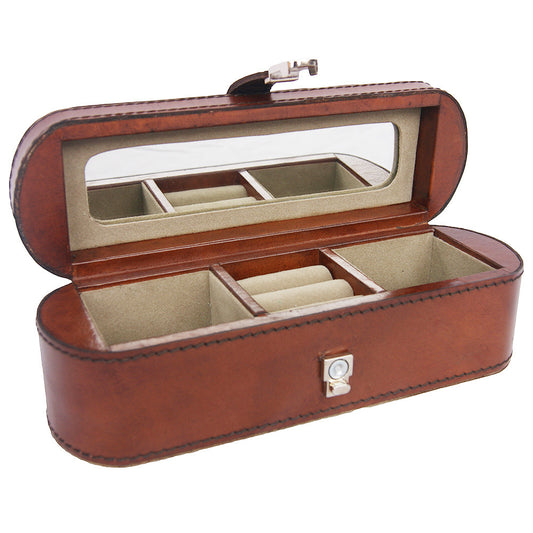 Leather Jewellery box - Tan