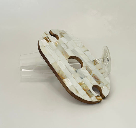 Wine Caddy Two Glasses - Mother of Pearl