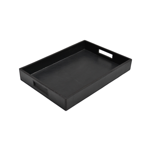 Leather Tray Rectangle - Black