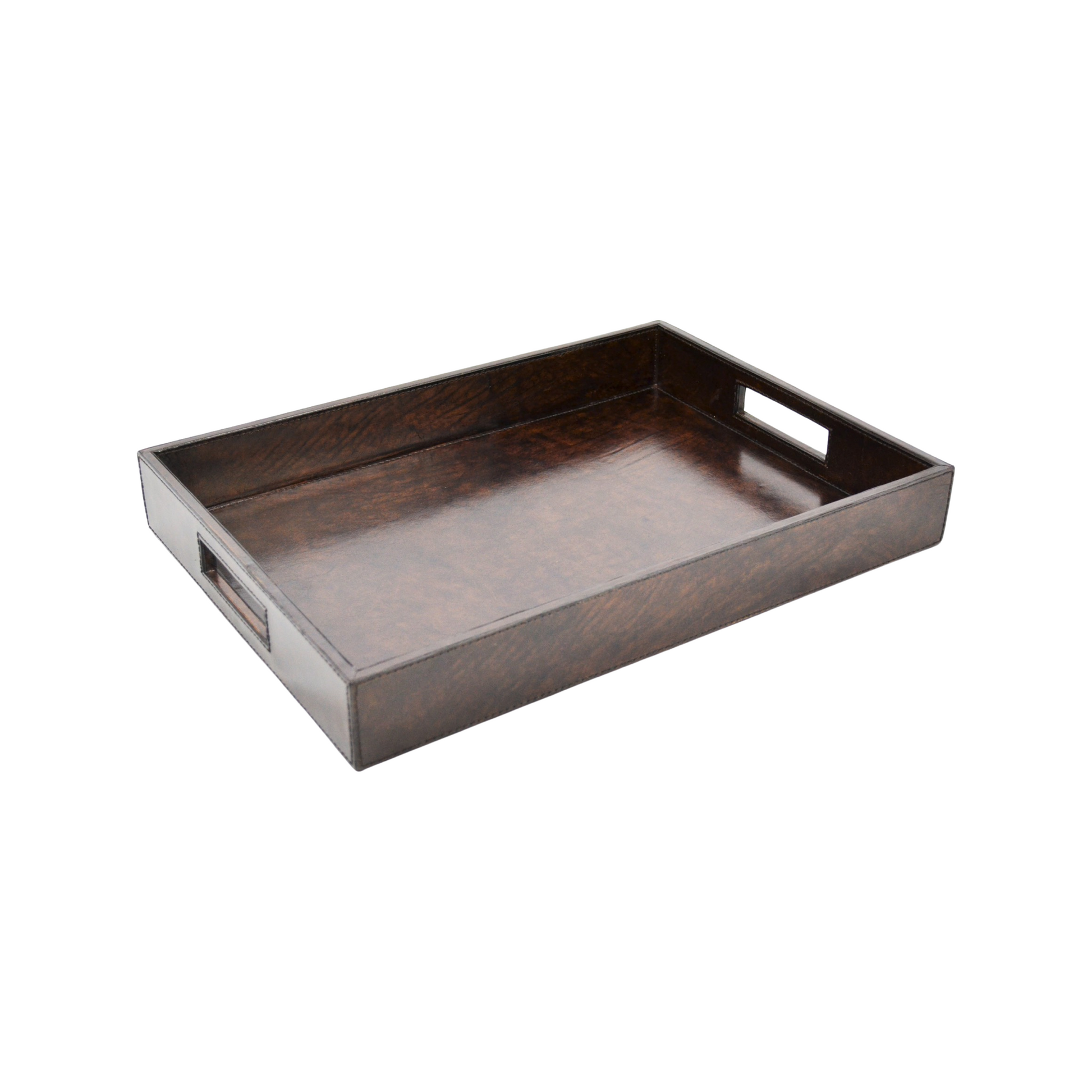 Leather Tray Rectangle - Dark Brown