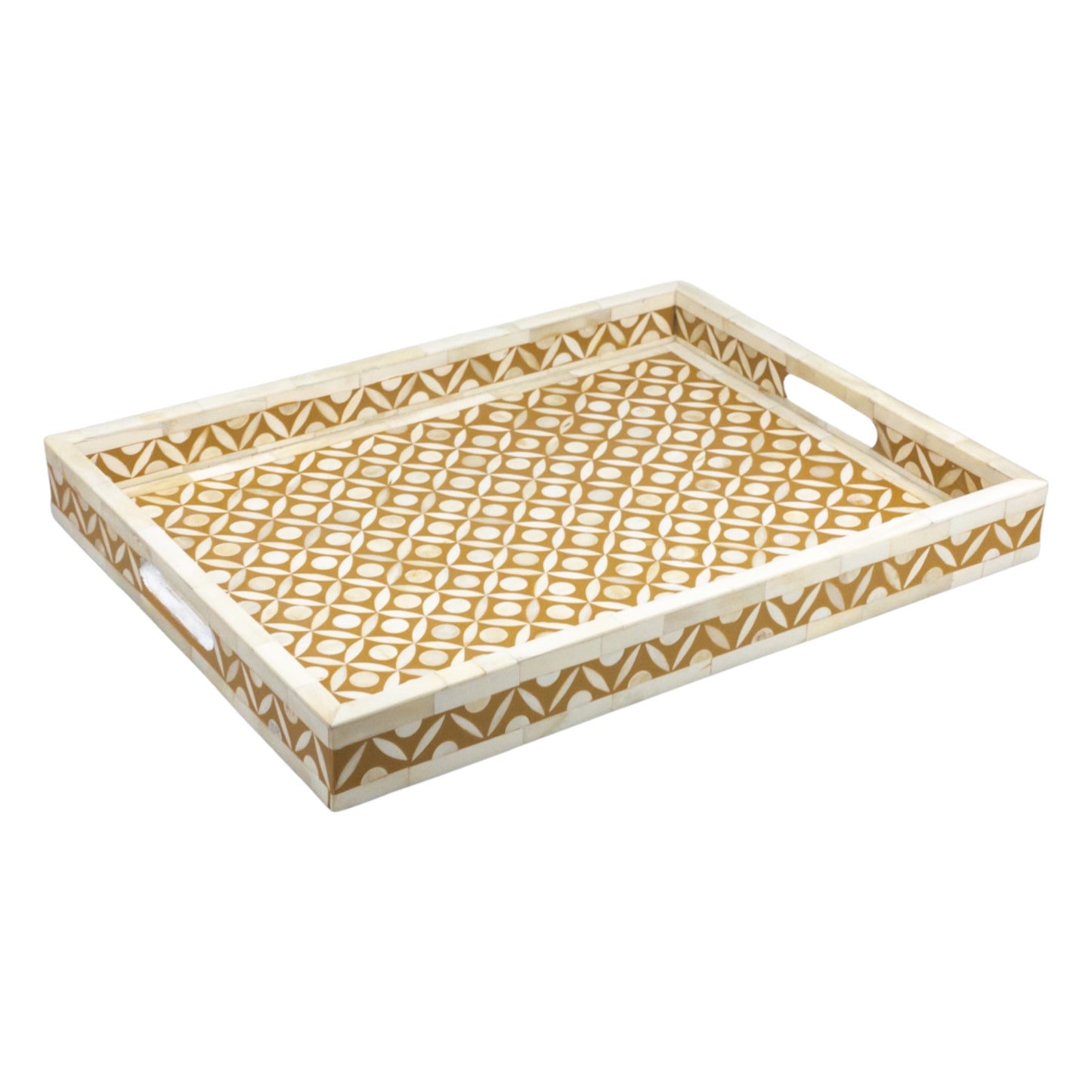 Bone Inlay Tray Geometric - Mango