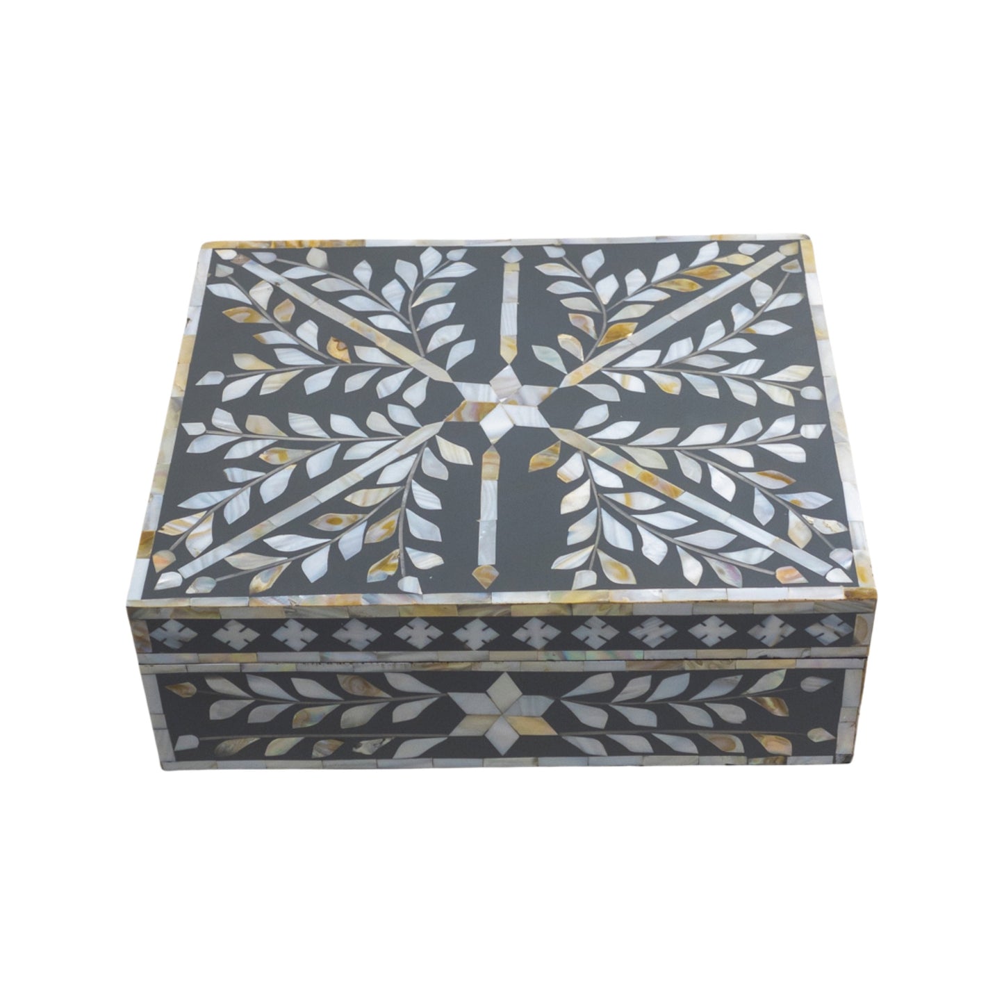 Mother of Pearl Floral Box big - Grey