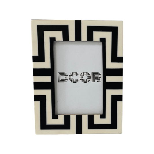 Black and White Strips Photo Frame - DCOR