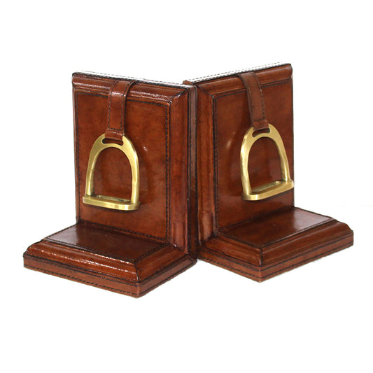 Leather Bookends with Stirrups