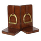 Leather Bookends with Stirrups - Tan - DCOR