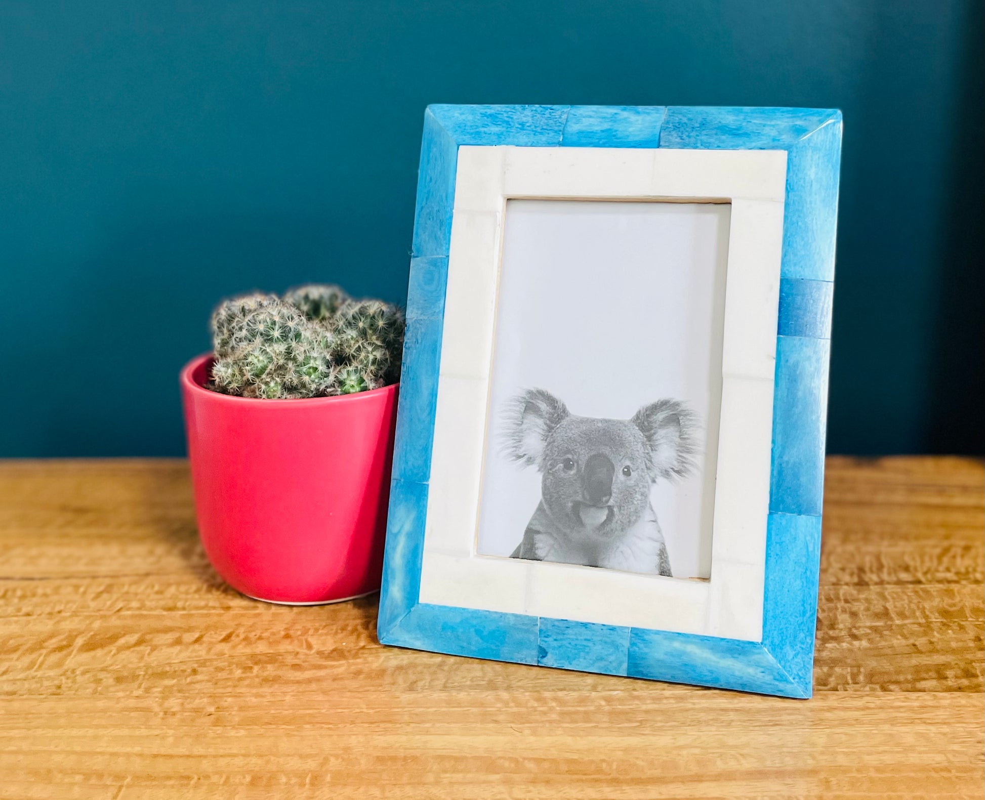 Bone Inlay Photo Frame Bone Inlay Photo Frames Blue Border | Buy 6x4 Photo Frame | DCOR