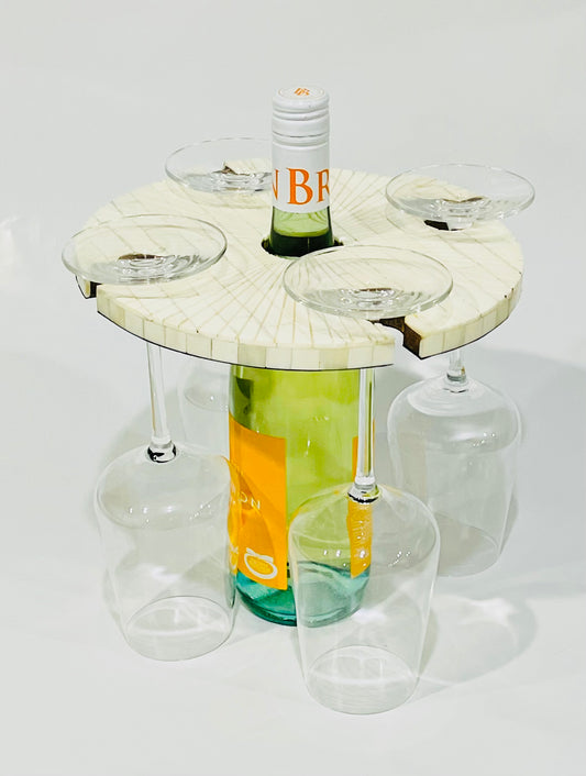 Bone Inlay Ivory White Engraved