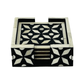 Bone Inlay Coaster with holder - Geometrical Black - DCOR