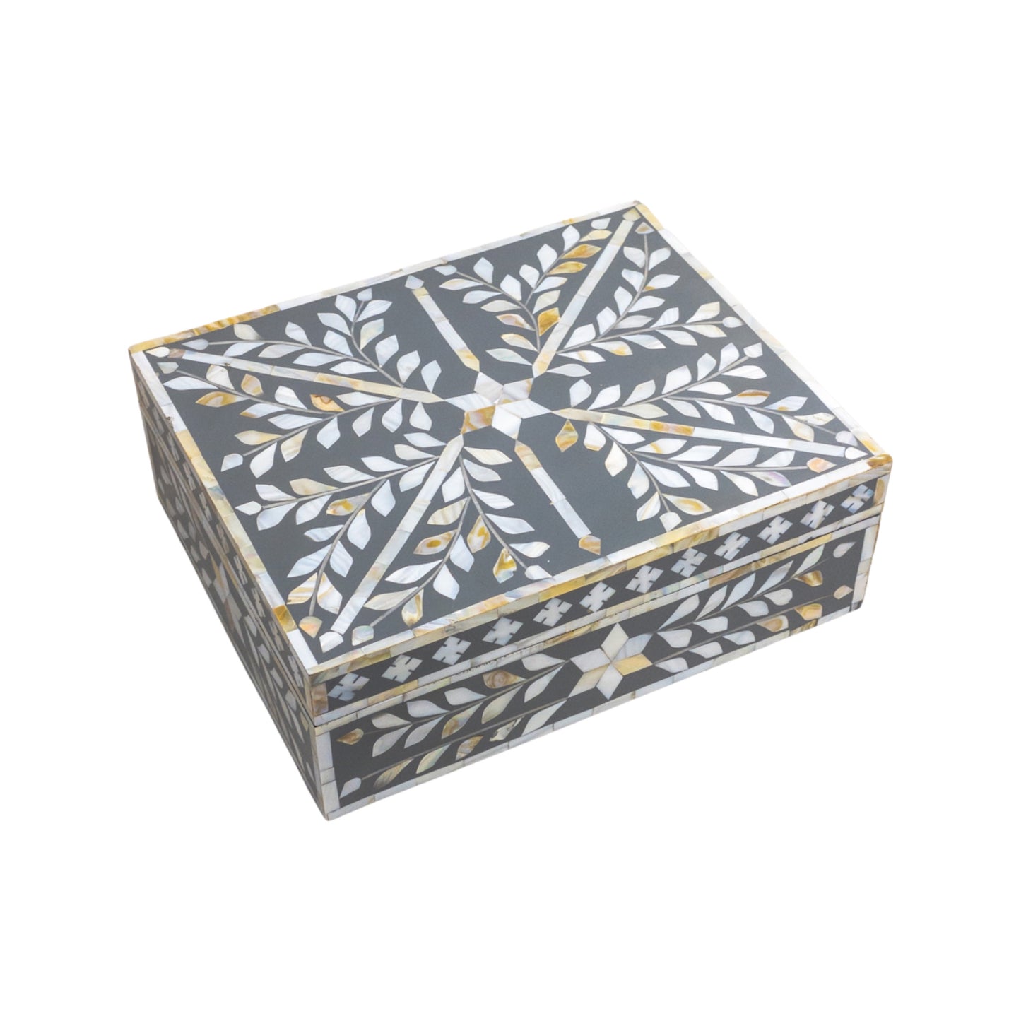 Mother of Pearl Floral Box big - Grey