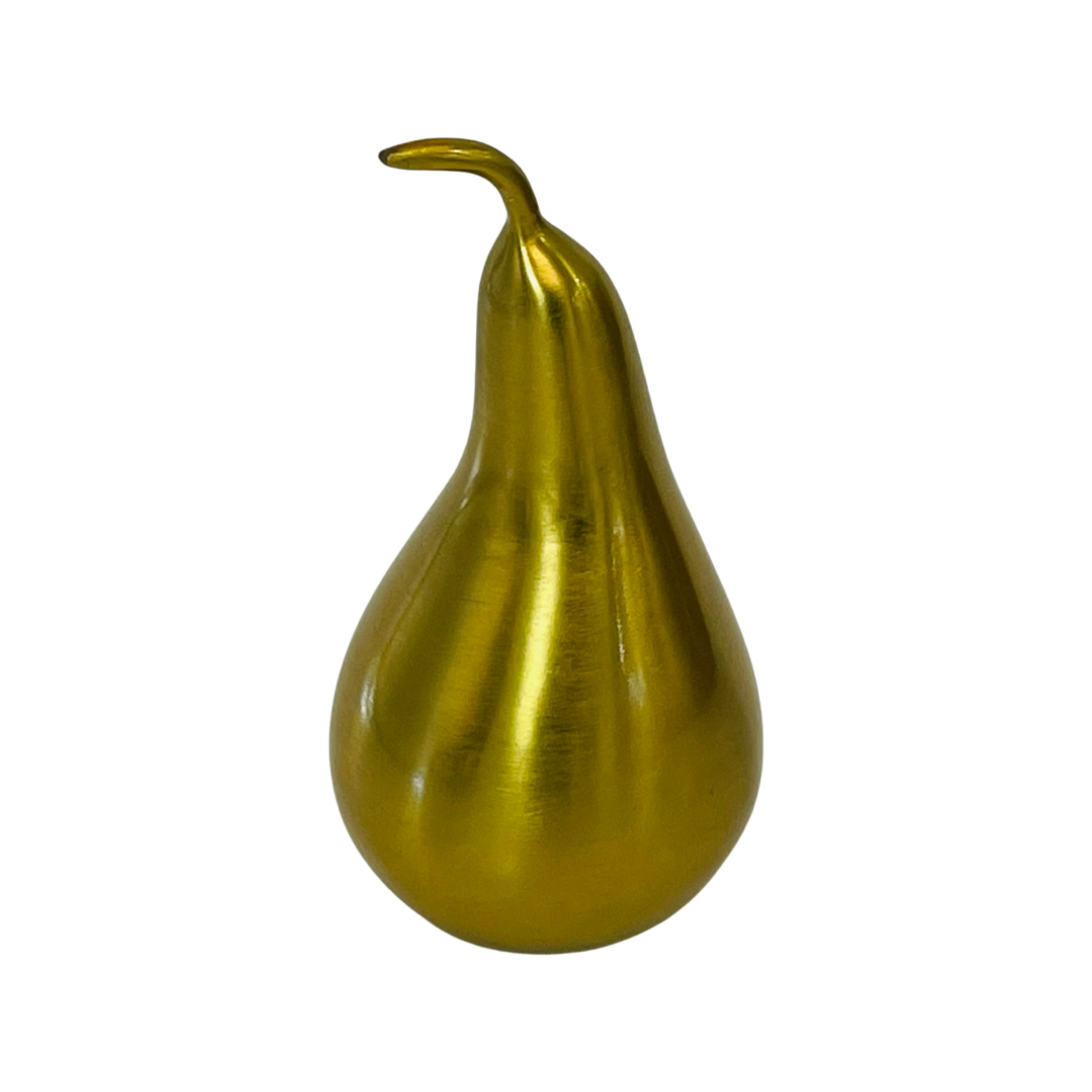 Decorative Metal Pear - Matt Gold