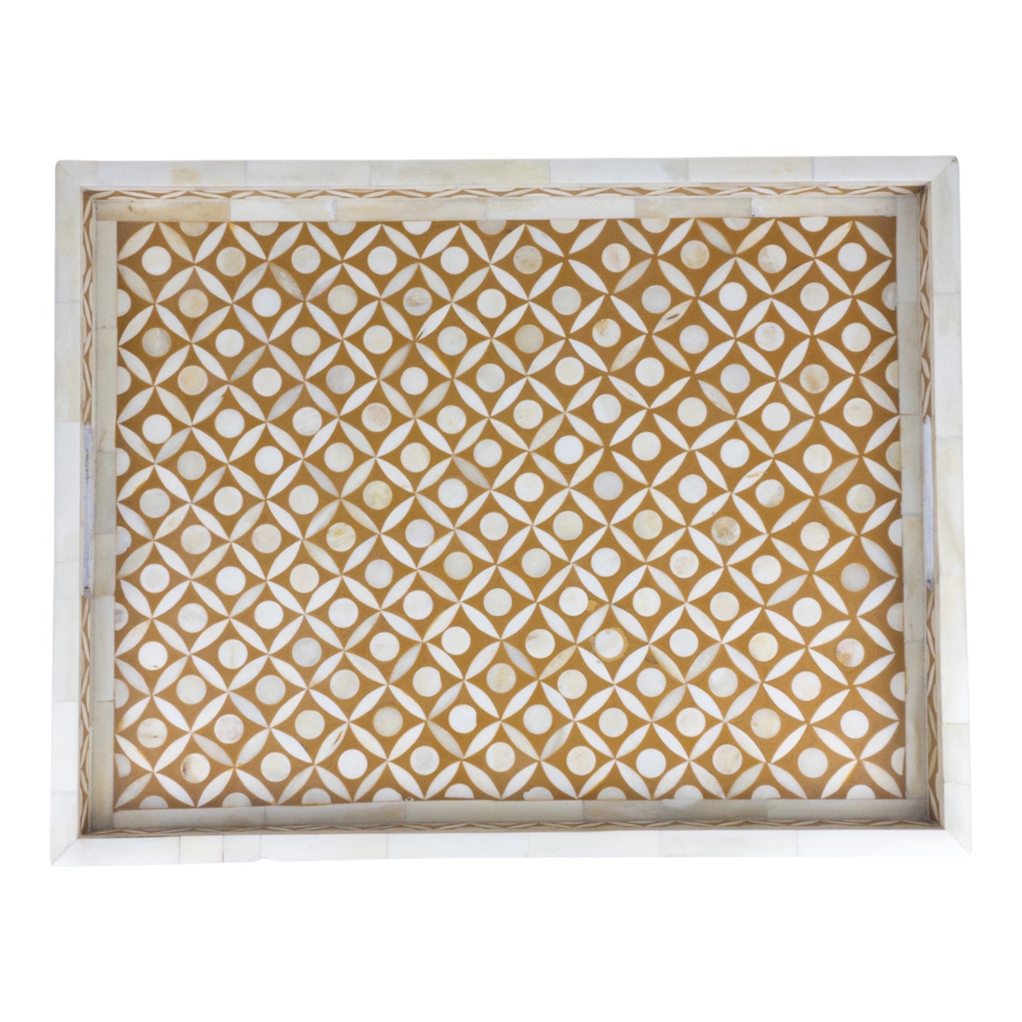 Bone Inlay Tray Geometric - Mango