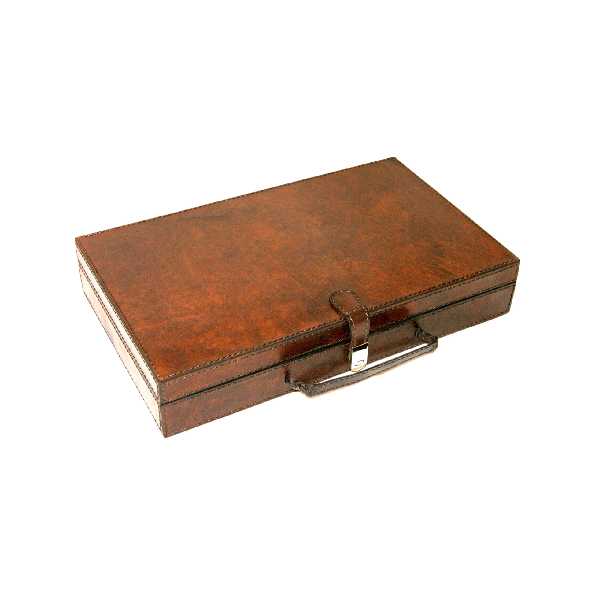 Leather Cufflink Box - Dark Brown - DCOR